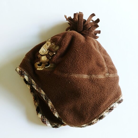 Carter's Brown Fleece Hat 12-24 Months - Picture 5 of 8